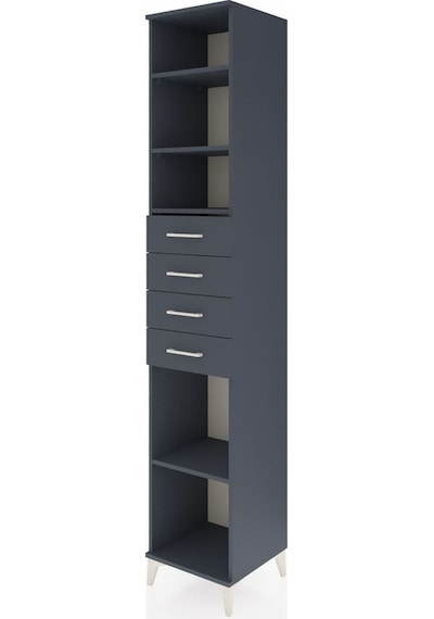 Hyperion Dolap 4 Raflı 4 Çekmeceli 44x44x243 Antrasit-antrasit Antrasit