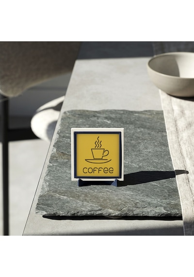 Kahve Simgeli Modern Masaüstü Objesi, Ev Ve Ofis Dekoru İçin Karakterli Bir Parça 10x10 Cm