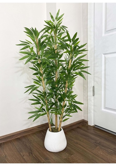 140 Cm Yapay Bambu Spiral Beton Saksıda Diğer