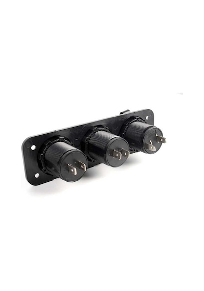 Usb Voltmetre Şarj Soketi 3'Lü Set Tekne Karavan Usb Seti
