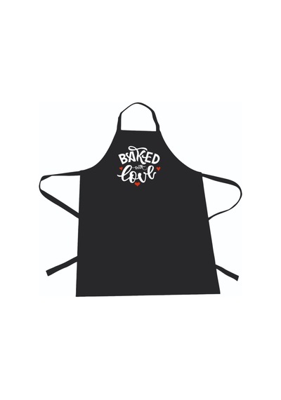 Siyah Baked Love Mutfak Önlüğü Renkli