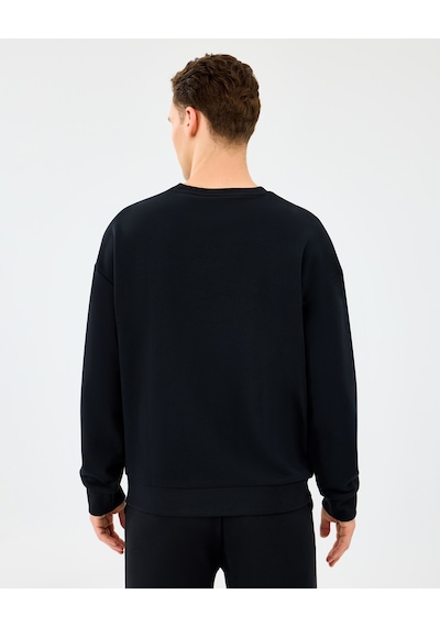 Skechers M Essential Crewneck Sweatshirt Erkek Siyah Sweatshirt S2610015-3817 Siyah