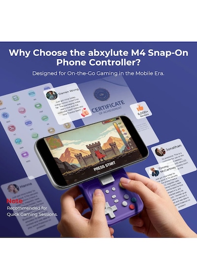 Abxylute M4 Bluetooth Mobil Oyun Kumandası Magsafe Uyumlu Iphone, Android, Switch Ve Pc - Mavi