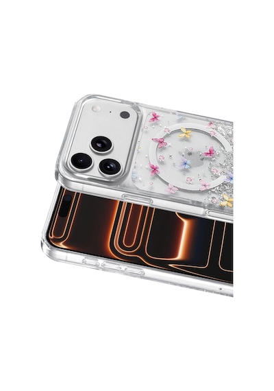 Onegif Apple İphone 17 Pro Max Misk Simli Magsafe Kapak - Desen 4