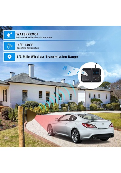 Tr Solar Driveway Alarmı Kablosuz Dış 1800ft Menzili, Dış Mekan Hareket Sensörü Ve Dedektör Driveway Uyarı Sist