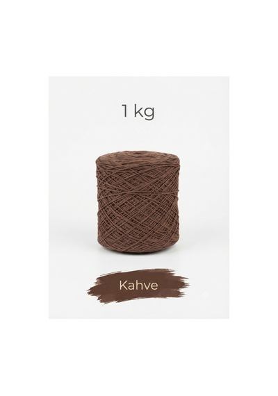 1 Kg 2 Mm Premium İnce Zincir Cotton, Makrome İpi Kahve Renk