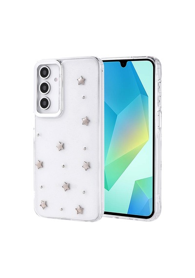Zore Galaxy A16 Kılıf Airbag Tasarımlı Simli Şeffaf Ogaa Kutup Kapak - Kiraz