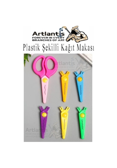 Şekilli Makas Plastik 6 Lı 1 Paket Değişebilen Desenli Tırtıklı Makas Güvenli Plastik Çocuk Şekil Makas Okul Öncesi