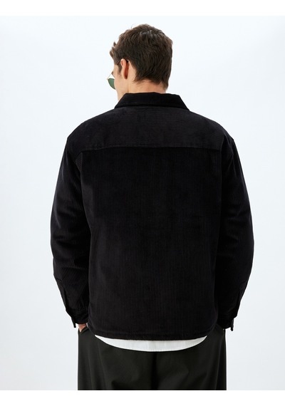 Koton Slim Fit Ceket Fitilli Kadife Gömlek Yaka Kapaklı Cep Detaylı Pamuklu Siyah 5wam20118hw Siyah Koton Slim Fit Ceket Fitilli Kadife Gömlek Yaka Kapaklı Cep Detaylı Pamuklu Siyah 5wam20118hw Siyah