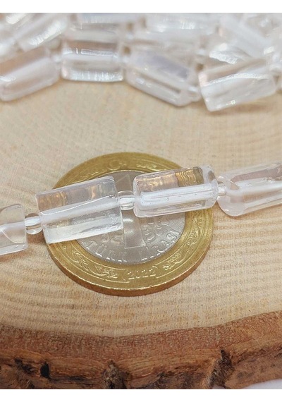 Bileklik Boy Kristal Kuvars Taşı 6.5x12mm Yarım Dizi 49918 18cm Uzunluğundadır Çok Renkli