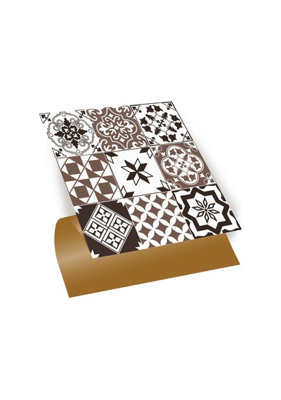 Tink KENDİNDEN YAPIŞKANLI KARMA KAHVELİ SİYAH DESENLİ PVC KARO 30X30