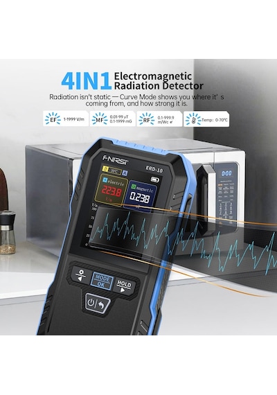 Fnırsı Erd-10 4'ü 1 Arada Elektromanyetik Radyasyon Dedektörü Emf Ölçer