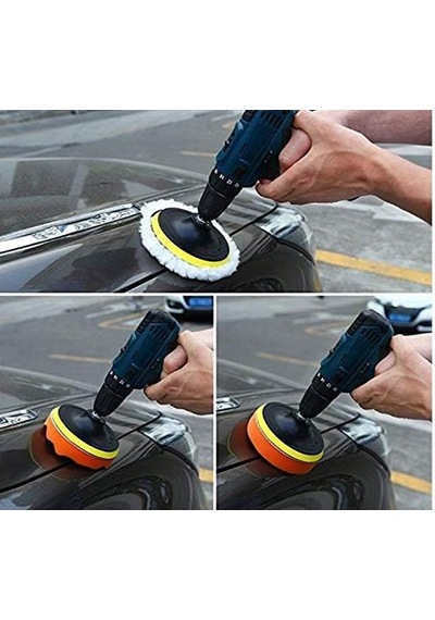 Zintaş 8 Parça 80mm Polisaj Seti Matkap İle Kullanılabilen Pasta Cila Pedi Sünger Cırtlı Polisaj Yün Ped