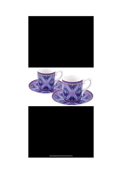 Emsan Violet 6 Lı Porselen Kahve Fincanı 90 Ml Mor