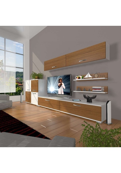 Decoraktiv Eko 6y Slm Std Tv Ünitesi Tv Sehpası Beyaz - Ceviz