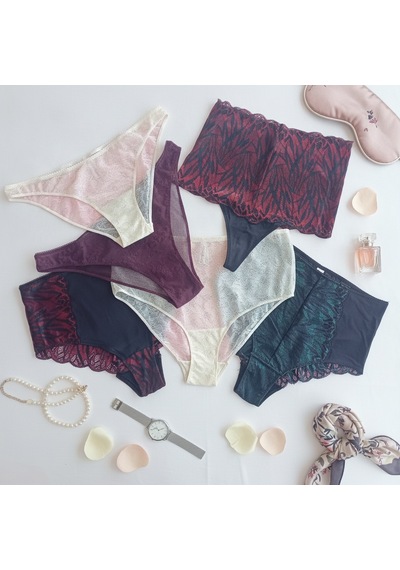 Bonbon Kadın Çeyizlik Ve Bohçalık 6'lı Paket Saten Dantel Karışık Renk Checky Slip Serisi Bb2654 Çok Renkli