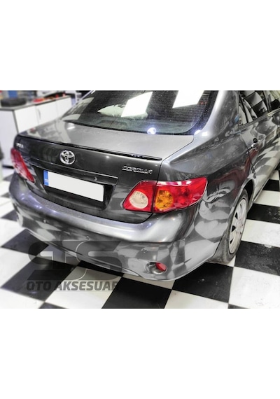 Sts Oto Aksesuar Toyota Corolla Uyumlu 2007 - 2011  Bagaj Üstü Slim Spoiler Bagaj Çıtası (Parlak Siyah) Piano Black
