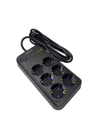 Showmax Serisi Sh-3046 Termal Akım Korumalı Priz 2 Mt 6 Priz + 2 Usb + 2 Type-c 6 Lı 2xusb 2xtype C Çıkışlı