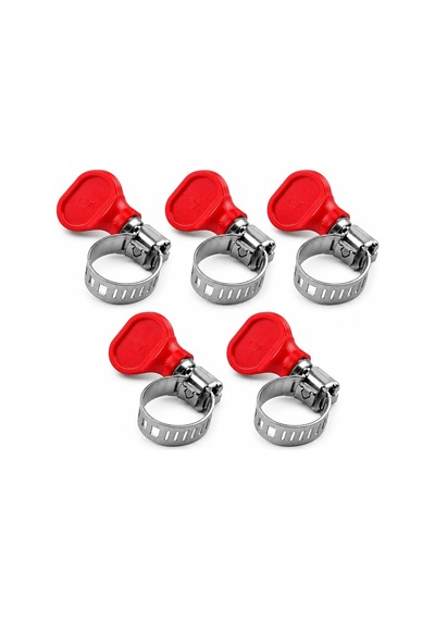 Tr 5 Adet 12x20 Mm Kelebek Saplı Hortum Kelepçesi Vidalı Paslanmaz Çelik Ayarlanabilir Boru Klipsi