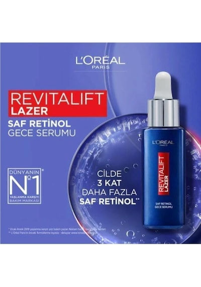 L'Oréal Paris Saf Retinol Gece Serumu 30 ML + Revitalift Filler Dolgunlaştırıcı Tonik 200 ML