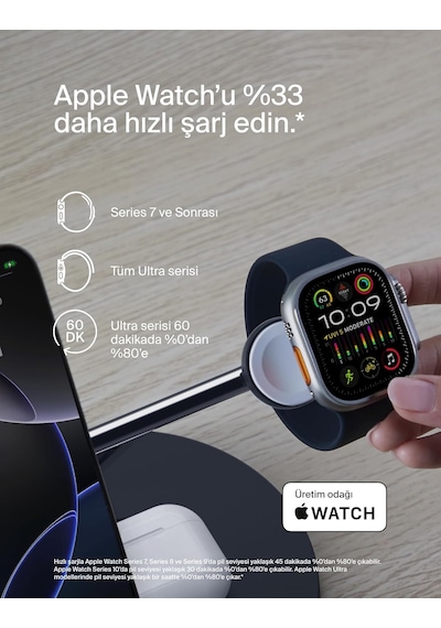 Belkin Boostcharge 3'ü 1 Arada Qi2 Şarj Cihazı, Magsafe Uyumlu Ka