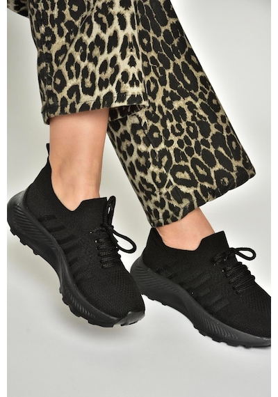 Fox Shoes U239004004 Siyah Kumaş Spor Ayakkabı Sneakers Siyah-kumaş Siyah