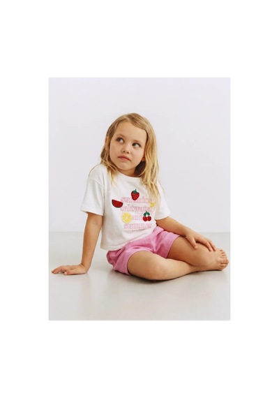 Poala Kids Fruits Keten Şortlu Takım Çok Renkli