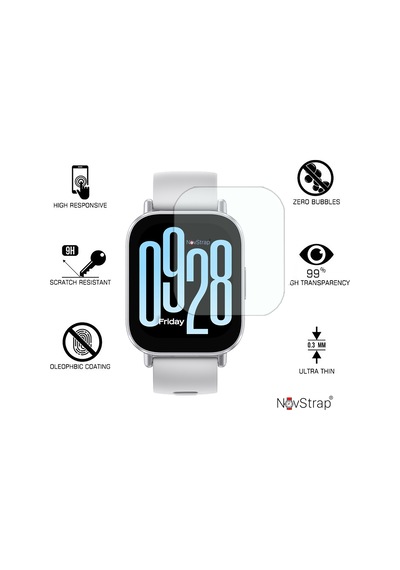 Novstrap Xiaomi Redmi Watch 5 Active İle Uyumlu Ekran Koruyucu Temperli Cam Kolay Uygulama Aparatlı