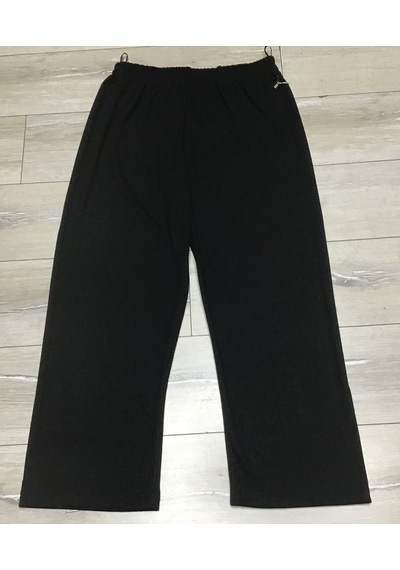 Kışlık Fitilli Kaşkorse Beli Lastikli Büyük Beden Pantolon Siyah