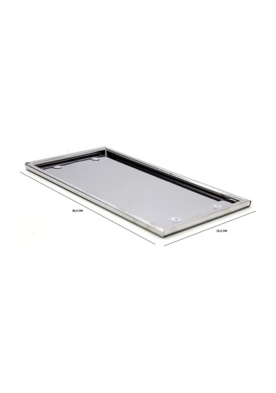 Mega Oto Market Paslanmaz Krom Metal Köşe Plakalık 31cm X 15.5cm 2 Adet 357560974