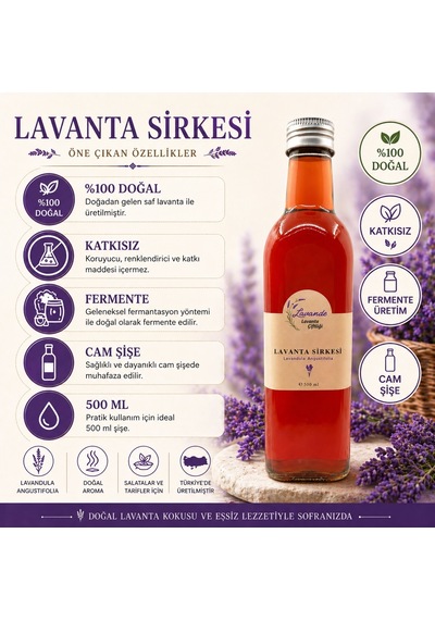 Doğal Lavanta Sirkesi 500 Ml L.angustifolia - Lavanta