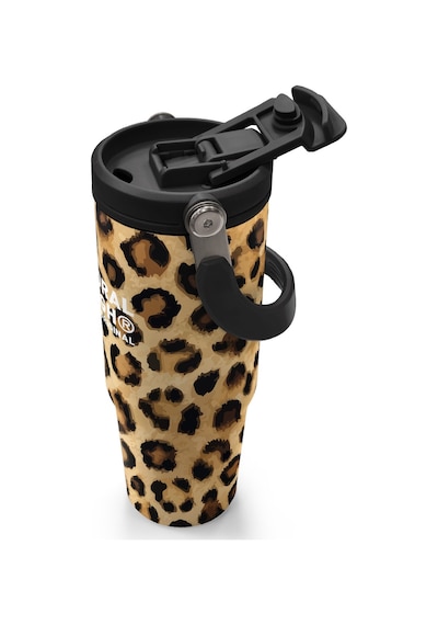 Coral High Kahverengi Leopar Desenli Pipetli Ve Direkt İçim Çelik Termos 900 Ml 38719 Kahverengi