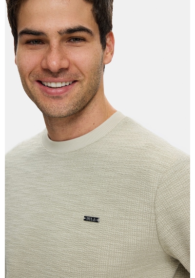 UCLA Luca Kemik Rengi Bisiklet Yaka Krinkıl Hafif Kumaş Metal Logolu Standard Fit Erkek Sweatshirt