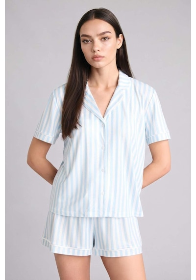 Defacto Regular Fıt Kısa Kollu 2li Softshell Takım H7001ax26smbe772 Mavi-be772