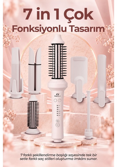 Ks-669 Otomatik Saç Şekillendirme Seti 7 Başlıklı, Negatif İyon Teknolojili, 3 Kademeli Isı Ayarlı Saç Maşası Diğer