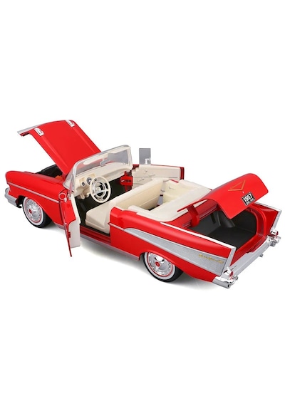 1:18 Ölçek Maisto 1957 Chevrolet Bel Air Convertible Diecast Metal Minyatür Model Araba 25cm
