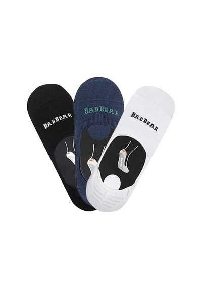 Bad Bear Core Zero Beyaz Lacivert Siyah 3'lü Unisex Babet Çorap Beyaz-lacivert-siyah