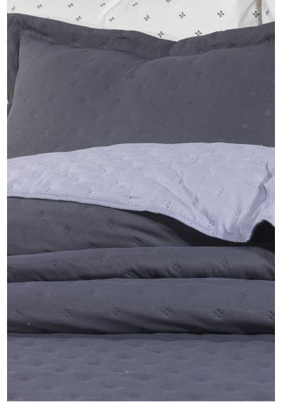 Washed Soft Çift Taraflı 6 Parça Çeyiz Seti Gri Gri