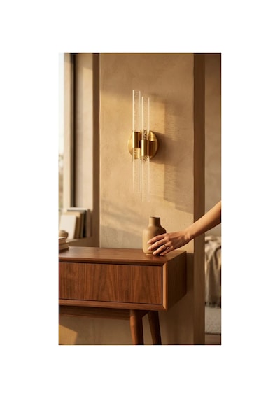 Bubbleflux Dubble Medium 40 Cm Modern Tasarım Led Aplik - Duvar Lambası - Gold - Pilli - Günışığı Gold Pilli