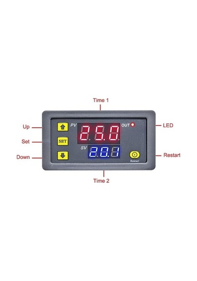 T3230 220v 20a Programlanabilir Dijital Led Ekranlı Zamanlayıcı Gecikme Rölesi - Döngüsel Zaman Ayarlı Kontrol Kartı