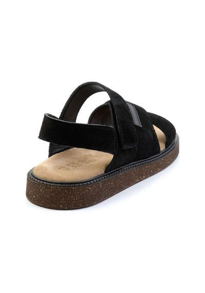 Bambi Siyah Leather Erkek Sandalet E05801030602 Siyah