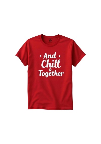 Technomonkey Netflix And Chill Baskılı Sevgili Çift Kombini Regular 2'li Takım T-shirt Beyaz
