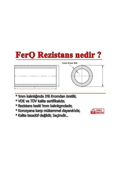 Kafalı Kazan Isıtıcı Rezistansı Ferq 2" 7,5Kw 32Cm - 399087691
