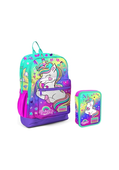 Coral High Yeşil Mor Unicorn Kız Çocuk Okul Çantası Ve Organizer Kalemlik Seti 23729 11129 Yeşil - Mor