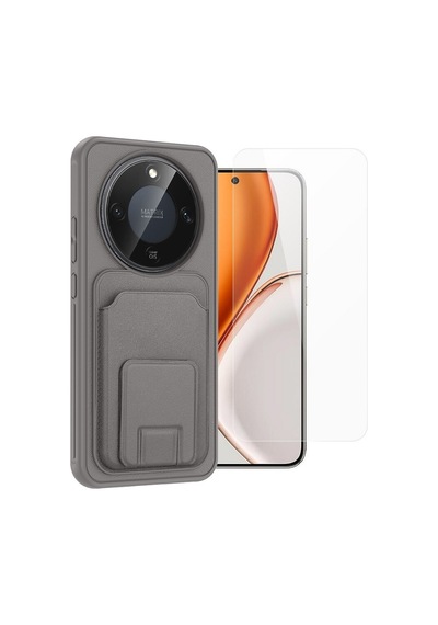 Teleplus Honor Magic 8 Lite Kılıf Bikart Kartlıklı Standlı Kapak + Nano Ekran Koruyucu