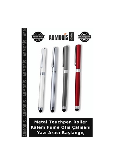 Metal Touchpen Roller Kalem Füme Ofis Çalışanı Yazı Aracı Başlangıç Çok Renkli