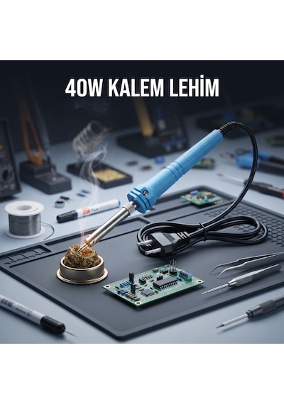 Büro Ev Ofis Hobi Atölyesi İçin 40w Kalem Tip Mavi Lehim Makinesi