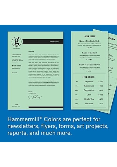 Hammermill Renkli Kağıt, 9 Kg Yeşil Yazıcı Kağıdı, 8,5 X 11-1 Rulo 500 Sayfa - Abd'de Üretilmiştir, Pastel Kağıt, 103366r