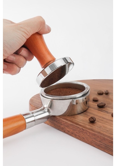 Çelik 51 Mm Espresso Makinesi Tamperi Barista Ekipmanı Mt135 Gümüş