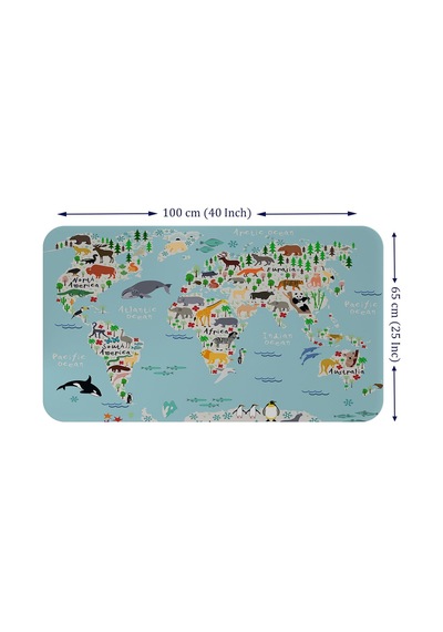 Eğitici Dünya Haritası Dünya Atlası Çocuk Ve Bebek Odası Duvar Sticker-60x105-3771 Çok Renkli